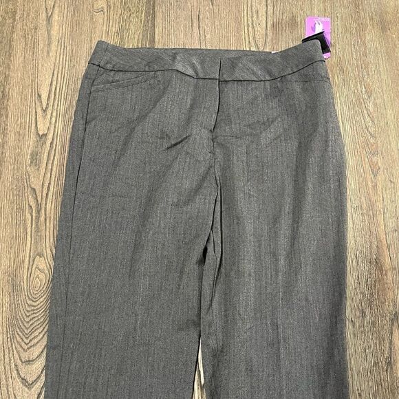 NWT Investments Barely Flare Leg Pants The PARK AVE Fit Stretch Gray 14 Long - Picture 3 of 12